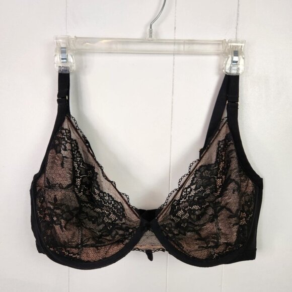 Torrid Curve Black Lace Unpadded Womens Bra 40DDD 40F Underwire - Picture 2 of 6